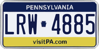 PA license plate LRW4885