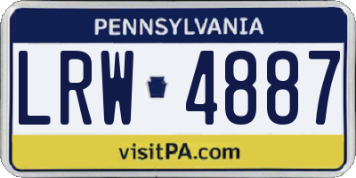 PA license plate LRW4887
