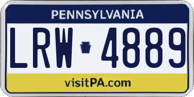 PA license plate LRW4889