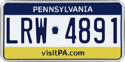 PA license plate LRW4891