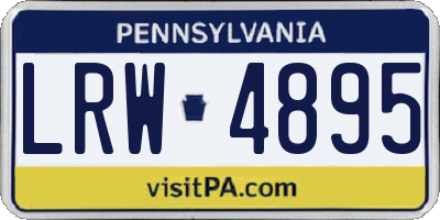 PA license plate LRW4895