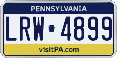 PA license plate LRW4899