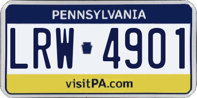 PA license plate LRW4901