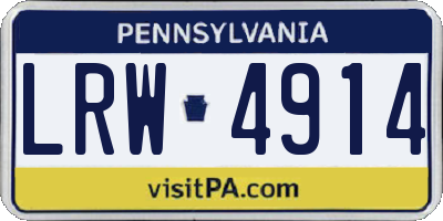 PA license plate LRW4914