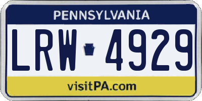 PA license plate LRW4929