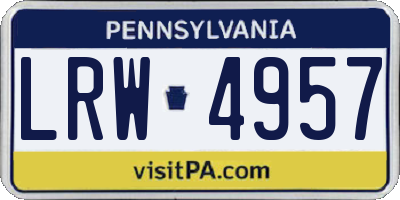 PA license plate LRW4957