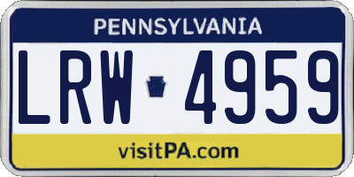PA license plate LRW4959