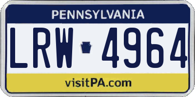 PA license plate LRW4964