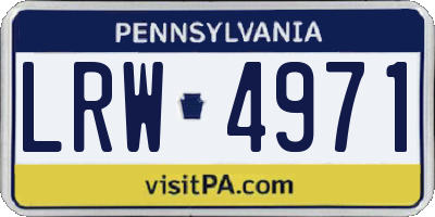 PA license plate LRW4971