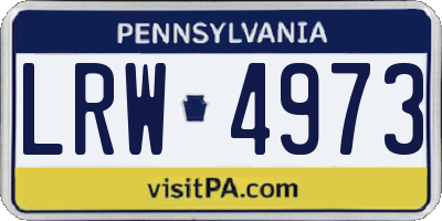 PA license plate LRW4973
