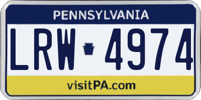 PA license plate LRW4974