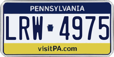 PA license plate LRW4975
