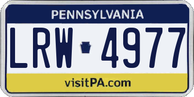 PA license plate LRW4977