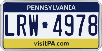 PA license plate LRW4978
