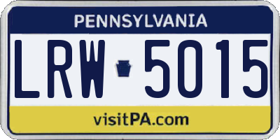 PA license plate LRW5015