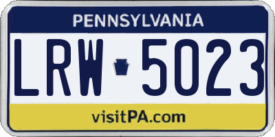 PA license plate LRW5023