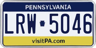 PA license plate LRW5046