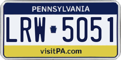 PA license plate LRW5051