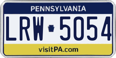 PA license plate LRW5054