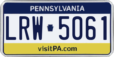 PA license plate LRW5061