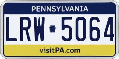 PA license plate LRW5064