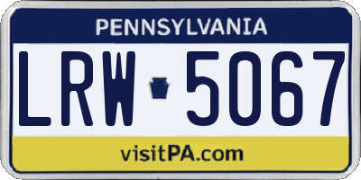 PA license plate LRW5067