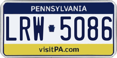 PA license plate LRW5086