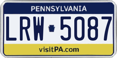 PA license plate LRW5087