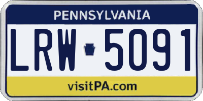 PA license plate LRW5091