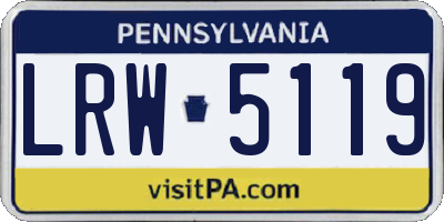 PA license plate LRW5119