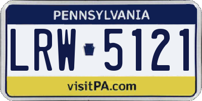 PA license plate LRW5121