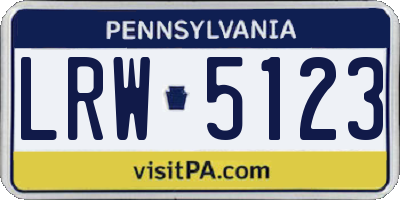 PA license plate LRW5123