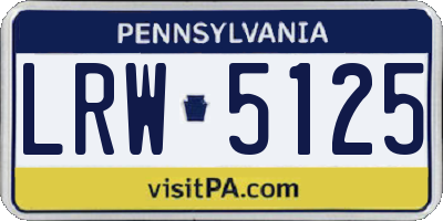 PA license plate LRW5125