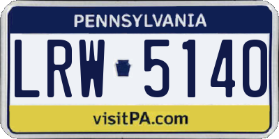 PA license plate LRW5140