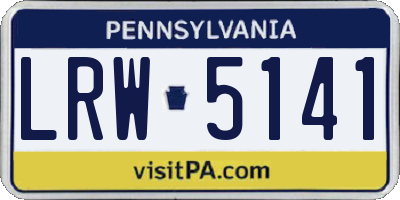 PA license plate LRW5141