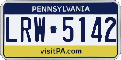 PA license plate LRW5142
