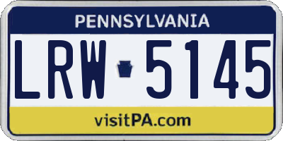 PA license plate LRW5145