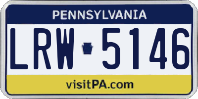 PA license plate LRW5146