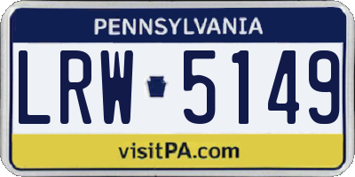 PA license plate LRW5149