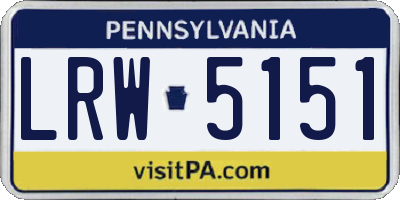 PA license plate LRW5151