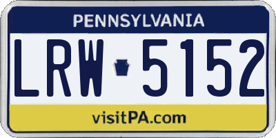 PA license plate LRW5152