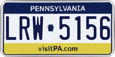 PA license plate LRW5156