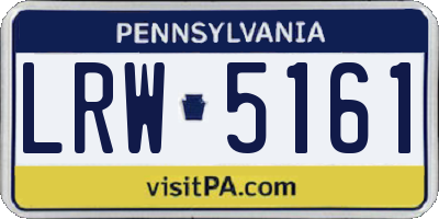 PA license plate LRW5161