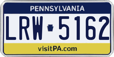 PA license plate LRW5162