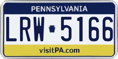 PA license plate LRW5166