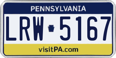 PA license plate LRW5167