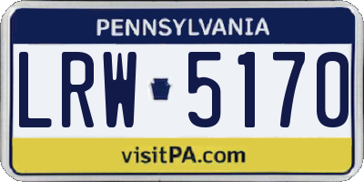 PA license plate LRW5170