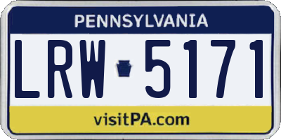 PA license plate LRW5171