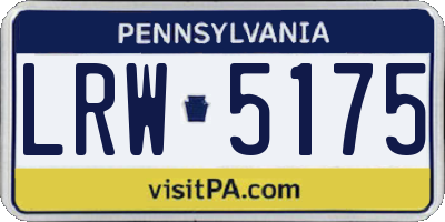 PA license plate LRW5175