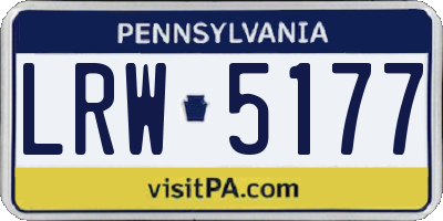 PA license plate LRW5177